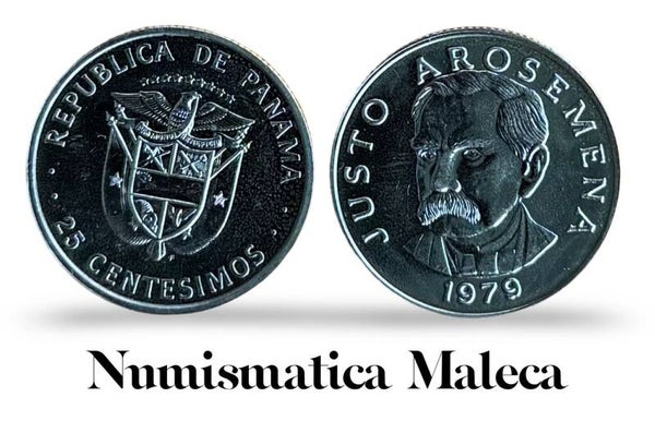 Panama 25 Centesimos 1979 km37.1 Unc