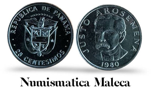 Panama 25 Centesimos 1980 km37.1 Unc