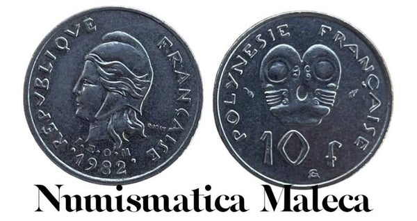 Polinesia Francesa 10 Francs 1982, Km8 VF