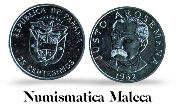 Panama 25 Centesimos 1982 km37.1 Unc