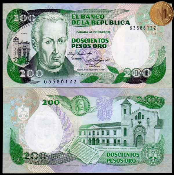 Colombia 200 Pesos 1984, P-429b.1 Unc