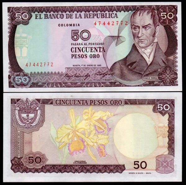Colombia 50 Pesos 1985, P-425 Unc