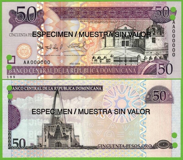 Republica Dominicana 50 pesos 2006, P-176s Specimen Unc