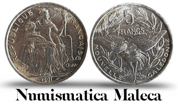 Nueva Caledonia 5 Francs 1991 Km16 Fina