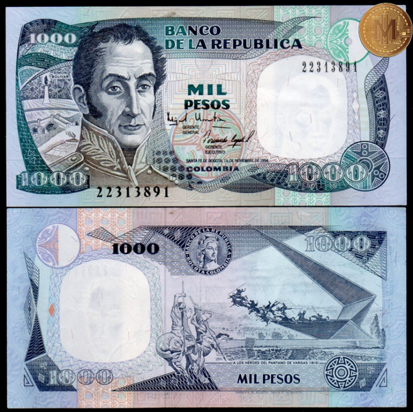 Colombia 1000 Pesos 1994, P-438a1 Unc