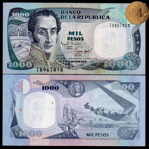 Colombia 1000 Pesos 1994, P-438a2 Unc