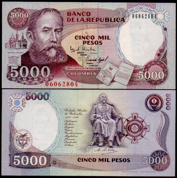 Colombia 5000 Pesos 1995,P-440a.3 Unc