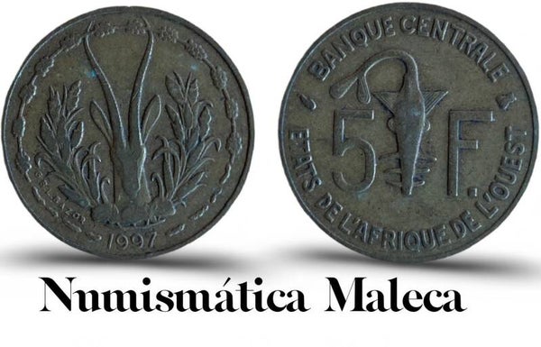 Estados Del Africa Occidental 5 Francs 1996, km2a Fina
