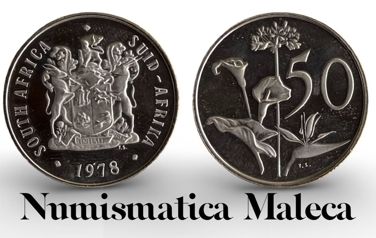 South Africa 50 Cents 1978, km87 Aunc