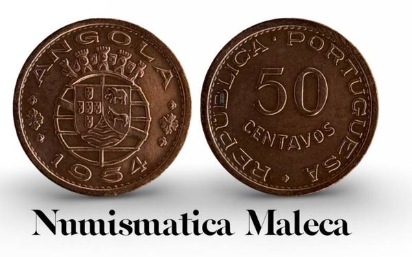 Angola 50 Centavos 1954, Km77 Vf