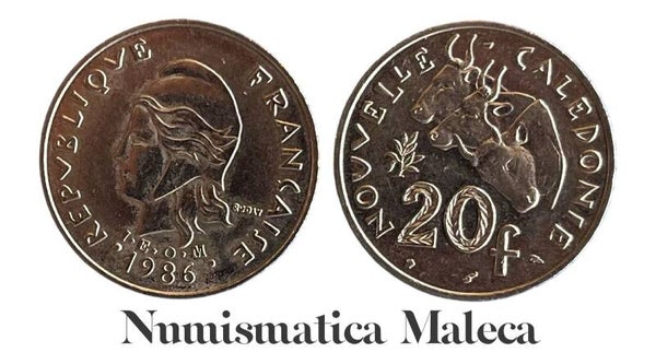 Nueva Caledonia 20 Francs 1986 Km12 XF