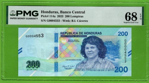 Honduras 200 Lempiras 2023, P-114a Unc PMG68