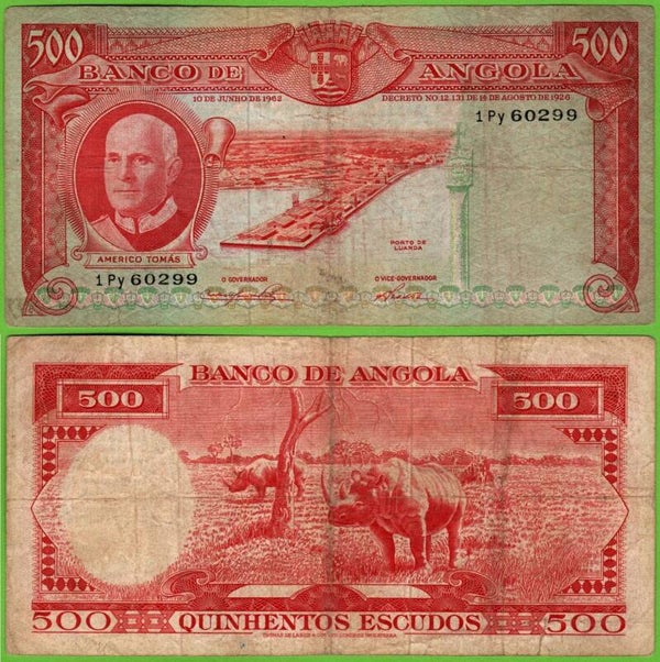Angola 500 Escudos 1962, P-95a XF