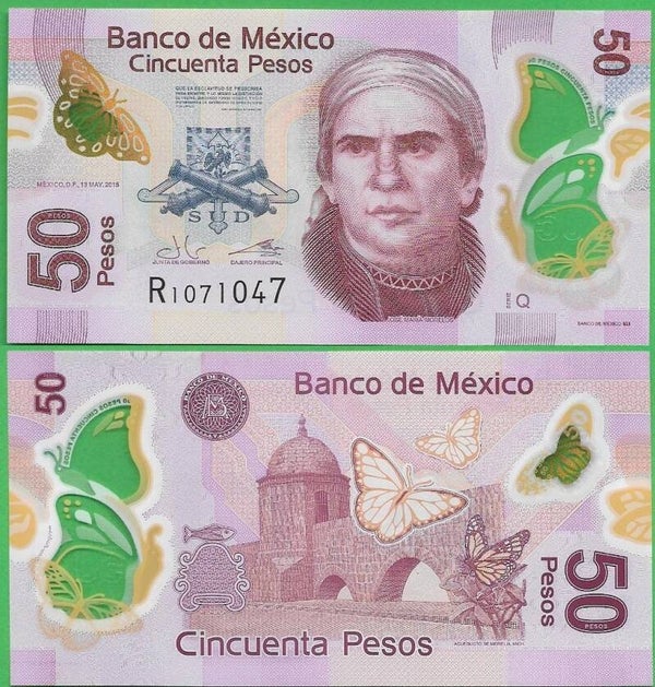 Mexico 50 Pesos 2015, P-123aq PRefix-Q Polimer Unc