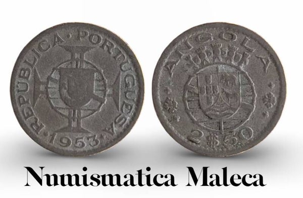 Angola 2 Escudos 1953, Km77 Fina