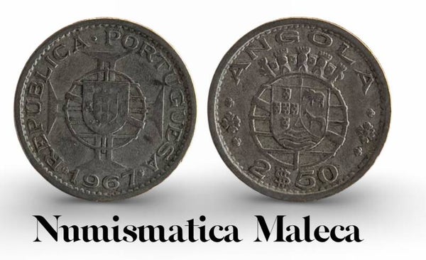 Angola 2 Escudos 1967, Km77 Vf