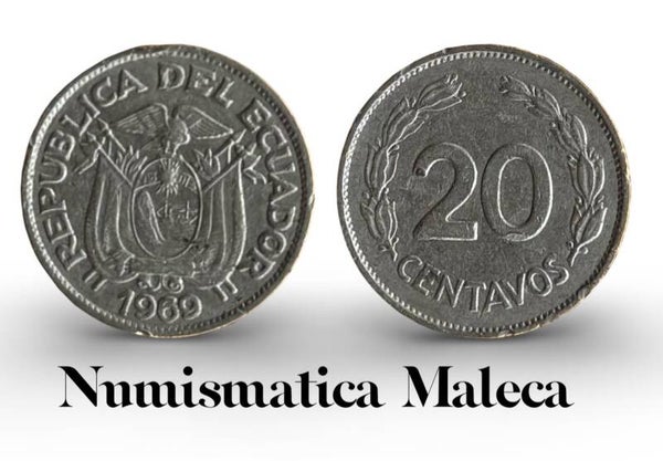 Ecuador 20 centavos 1962, Km77.1c Vf