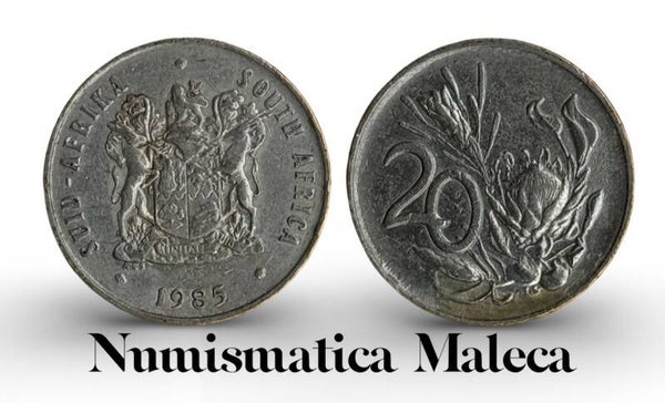 South Africa 20 Cents 1985, Km86 VF