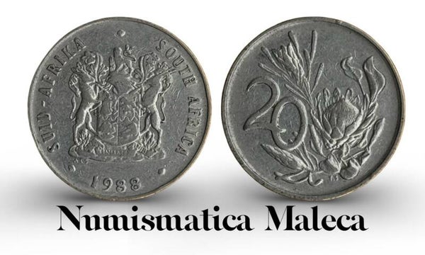South Africa 20 Cents 1988, Km86 VF