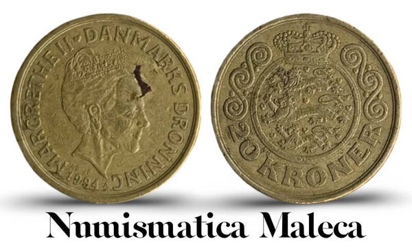 Dinamarca 20 Kroner 1994, Km878 Vf