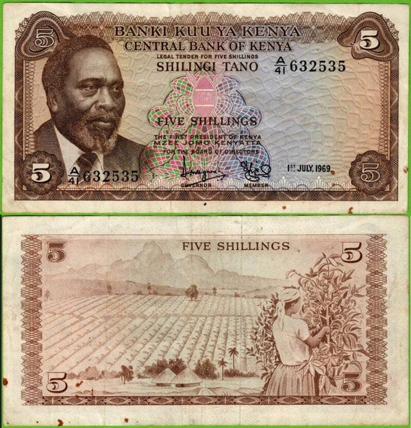 Kenya 5 Shilling 1969, P-6a XF