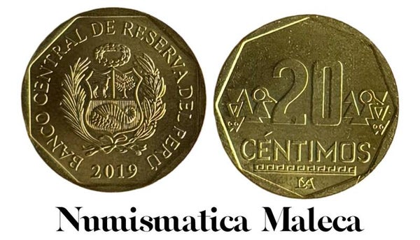 Peru 20 Centimos 2019, Km306.4 Unc