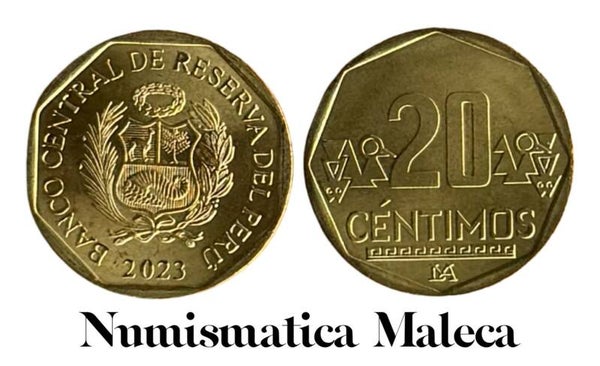 Peru 20 Centimos 2023, Km306.4 Unc
