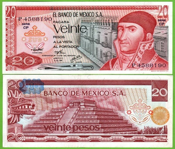 Mexico 20 Psos 1976, P-64c.6 Prefix-CP Unc