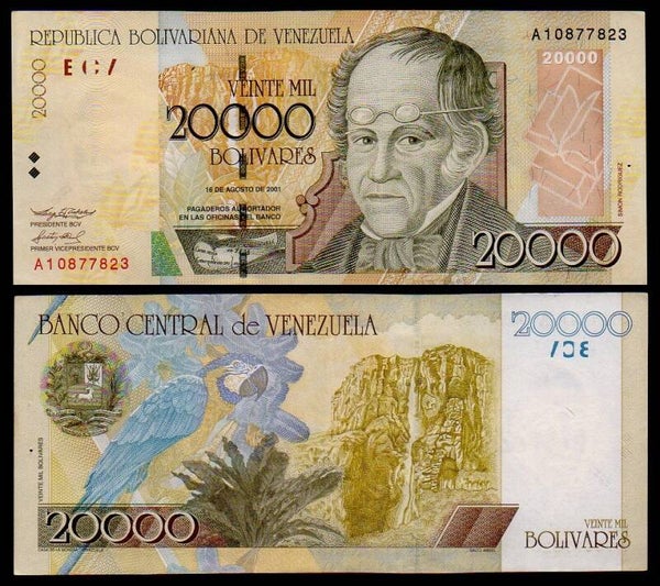 Venezuela 20,000 Boliavres 2001, P-86a Aunc