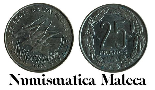 Estados Centroafricanos 25 Francs 2003 km10 VF