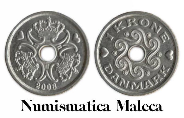 Dinamarca 1 Kroner 2008, Km873 Vf