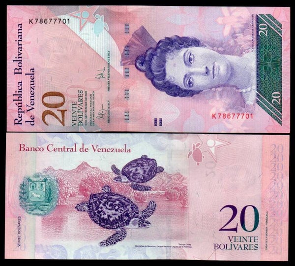 Venezuela 20 Bolivares 2009, P-91 Prefix K Unc