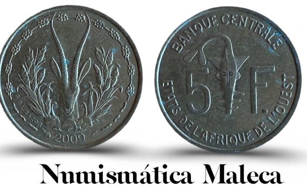 Estados Del Africa Occidental 5 Francs 2009  Km2a fina