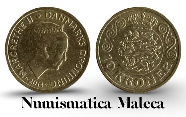 Dinamarca 10 Kroner 2014, Km954 Vf