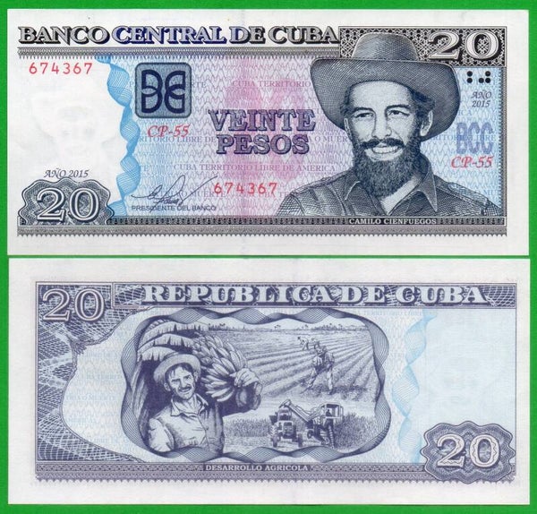 Cuba 20 Pesos 2015, P-122j Unc