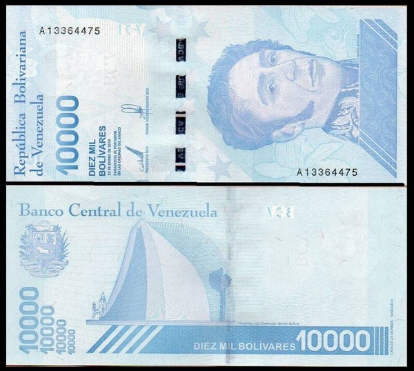 Venezuela 10,000 Boliavres Soberanos  2019, Prefix-A