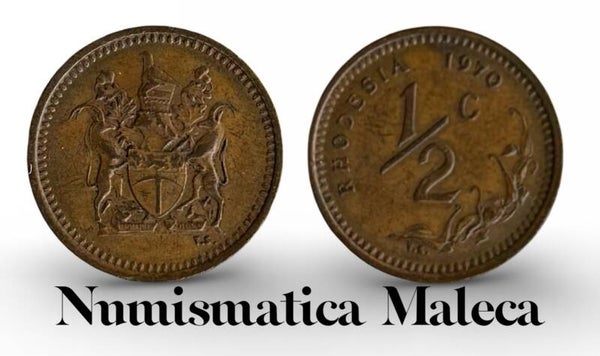 Rhodesia 1/2 Cents 1970, Km3 XF