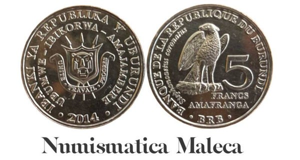 Burundi 5 Francs 2014, Km25 Unc