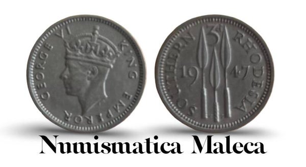 Rhodesia 3 Pence 1947, Km16b Aunc