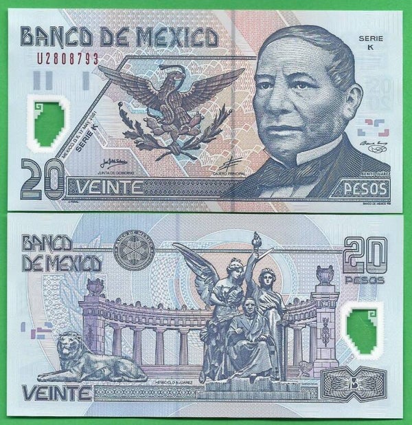 Mexico 20 Pesos 2001, P-116a Unc