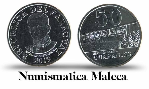 Paraguay 50 Guaranies 2019 km191b Aunc
