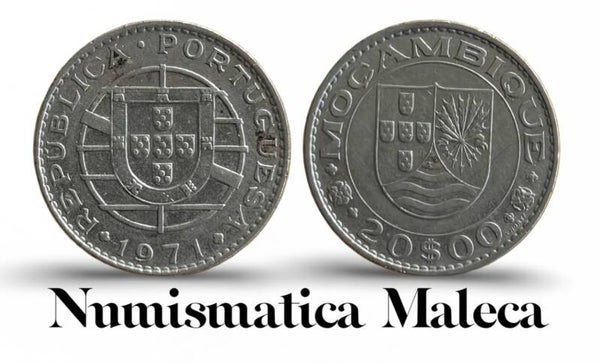 Mocambique 20 Escudos 1971, Km87 Fina