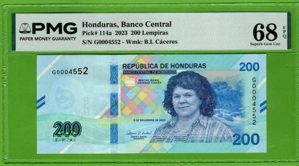 Honduras 200 Lempiras 2023, P-114a Unc PMG68