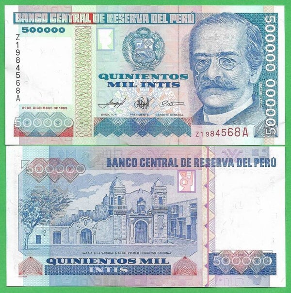Peru 500,000 Intis 1989, P-146 Unc