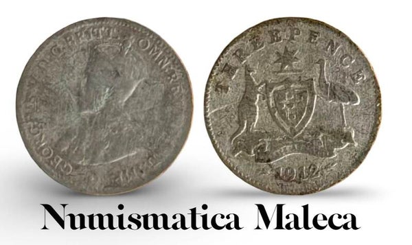 Australia 3 Pence 1912, Km24 Plata