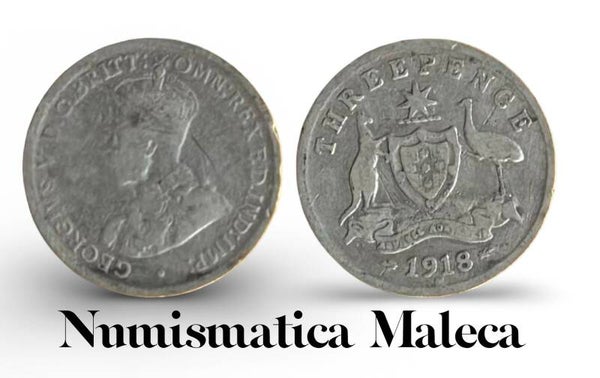 Australia 3 Pence 1918, Km24 Plata