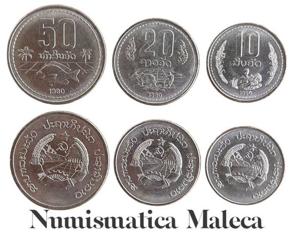 Laos Set 3 Monedas Unc