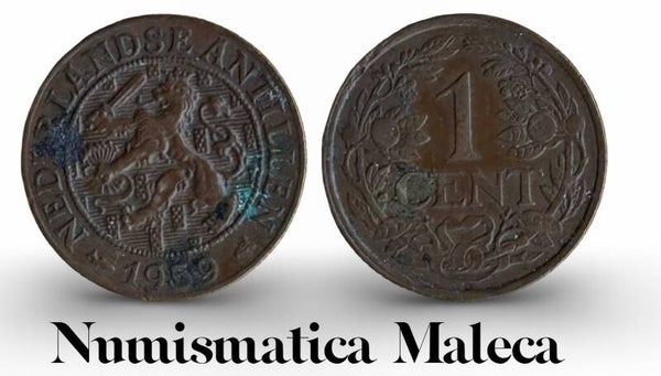 Antillas Holandesa 1 Cent 1959, Km1 Vf