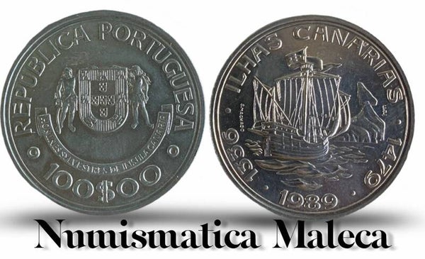 Portugal 100 Escudos 1989, Km637 Aunc