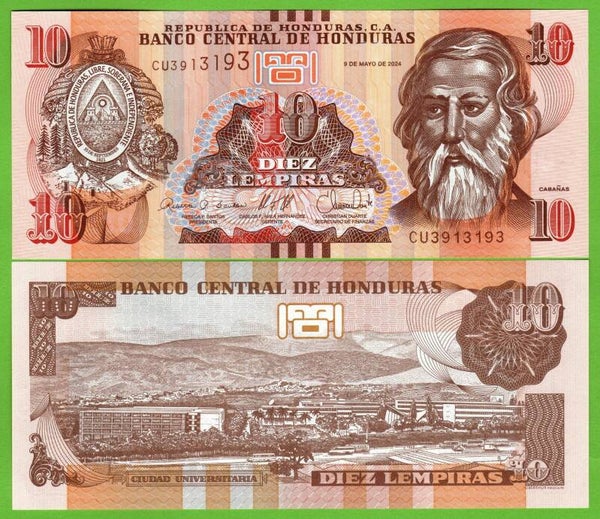Honduras 10 Lempiras 2024, P-99f Radar 3913193 Unc
